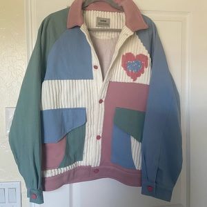 Corduroy Patchwork Vintage Oversized Jacket